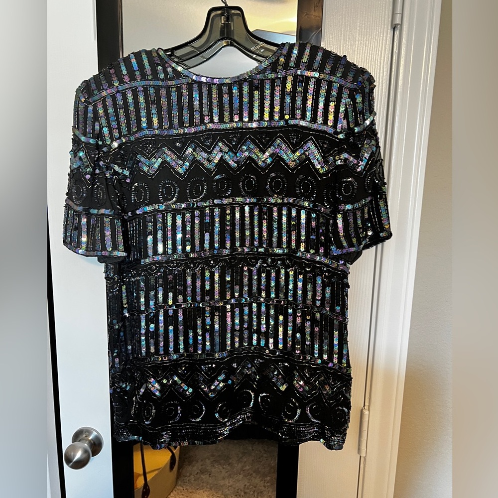 Black beaded top